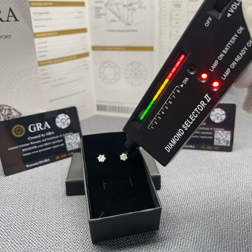 1CT MOISSANITE DIAMOND STUD EARRINGS